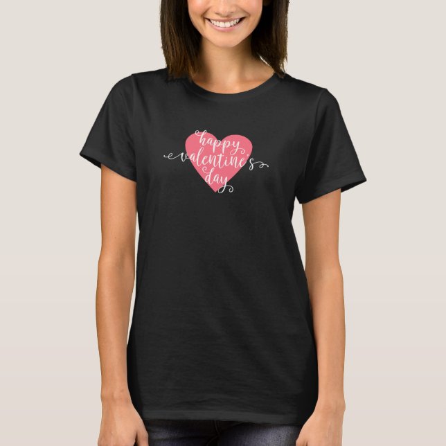Calligraphie Heureuse Sainte-Valentin | T-shirt (Devant)