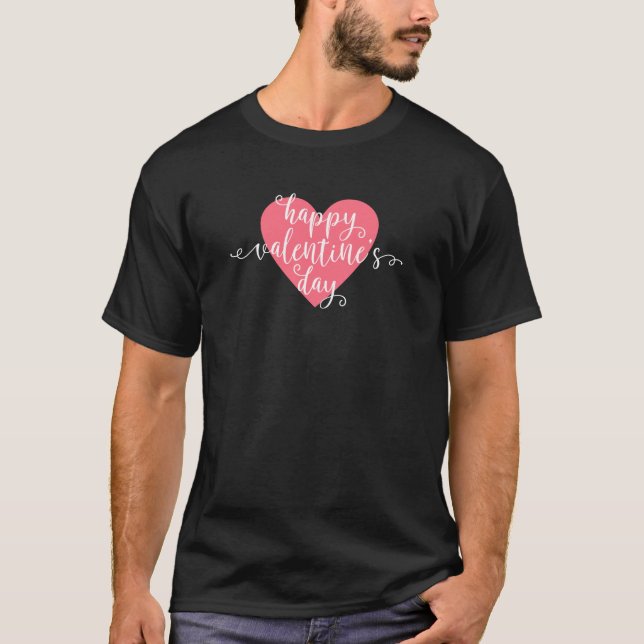 Calligraphie Heureuse Sainte-Valentin | T-shirt (Devant)