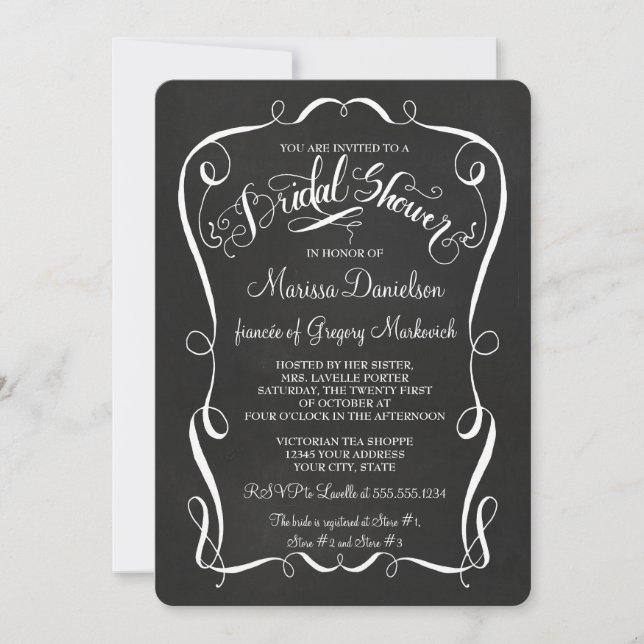 Calligraphie Invitation de la Fête des mariées de  (Devant)