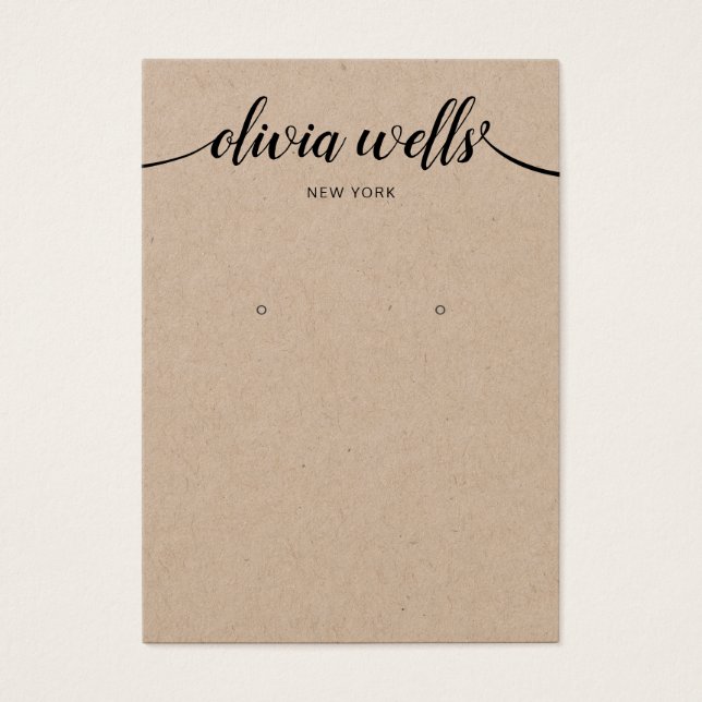 Calligraphie Kraft Typographie Porte-carte (Devant)