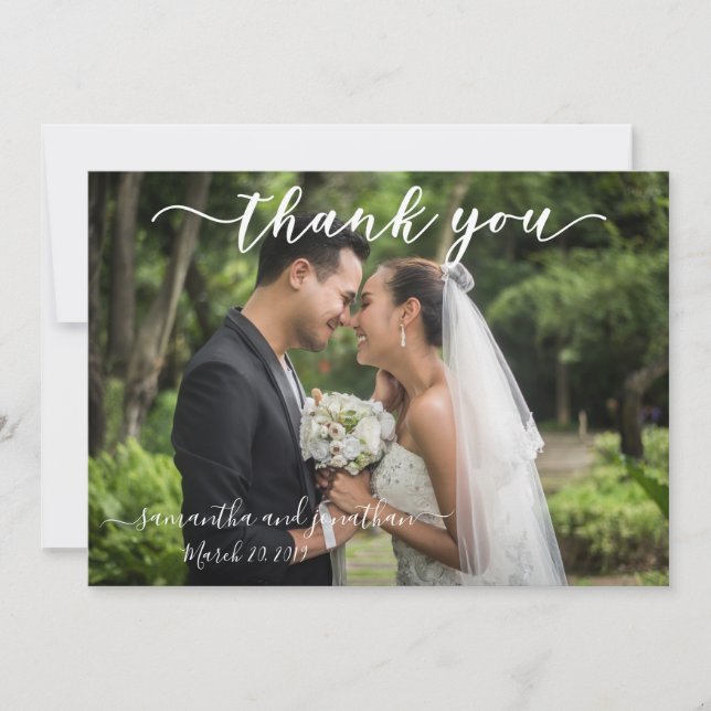 Calligraphie manuscrite Mariage Merci (Devant)