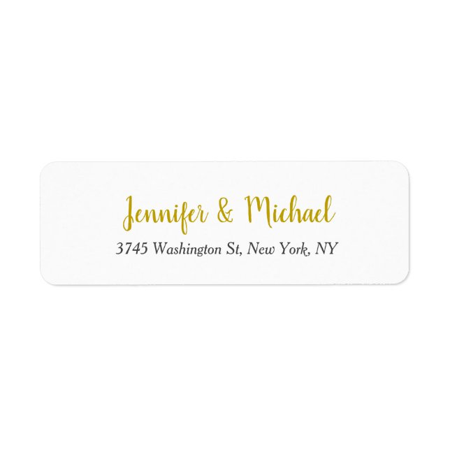 Calligraphie Mariage couleur or classique unique (Devant)