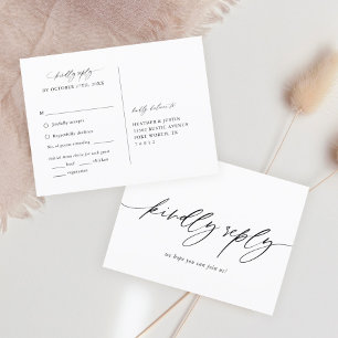 Calligraphie Mariage Menu Choix Carte postale RSVP