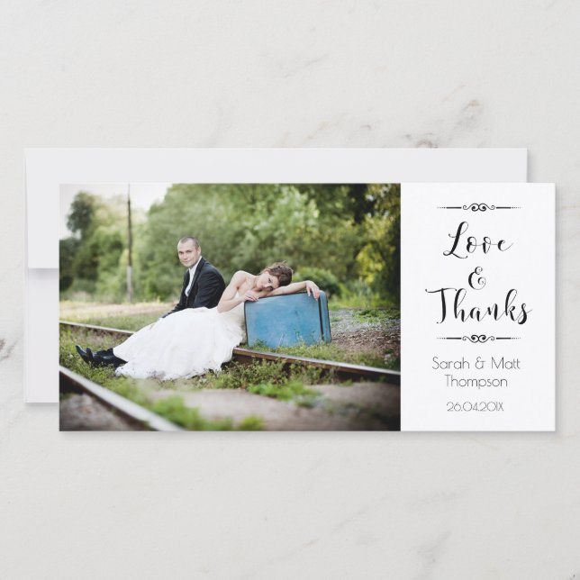 Calligraphie Mariage Merci Carte photo de  (Devant)