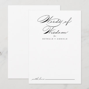 Calligraphie Mariage Mots de sagesse carte de cons