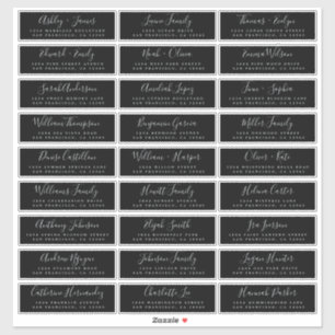 Calligraphie Mariage noir Étiquettes de adresse in