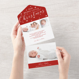 Calligraphie mignonne 4 Photos Faire-part de naiss