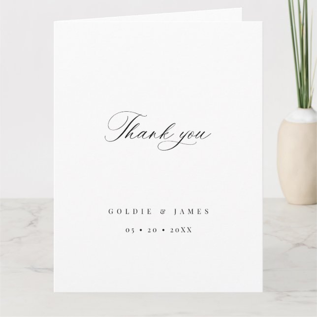 Calligraphie Minimale Mariage Cadeau Merci Cartes (Devant)
