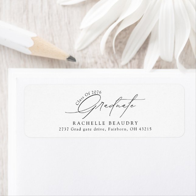 Calligraphie minimaliste Adresse de retour pour la (En situation)