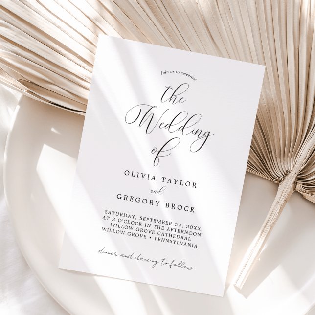 Calligraphie minimaliste Faire-part de mariage sim (Créateur téléchargé)