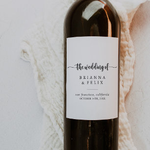 Calligraphie minimaliste Mariage Étiquettes de vin