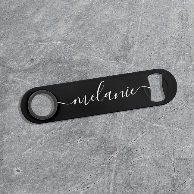 Calligraphie minimaliste Noir Blanc Bridesmaid Cad (Créateur téléchargé)