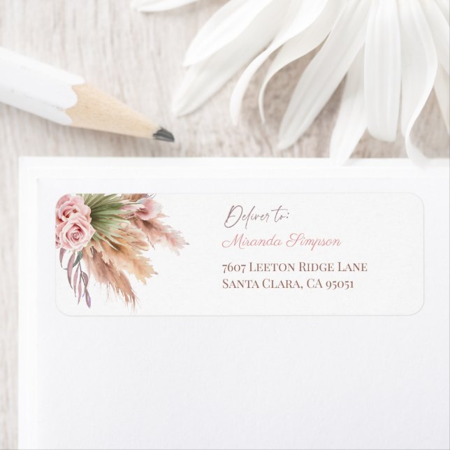 Calligraphie minimaliste script boho herbe de Pamp (En situation)