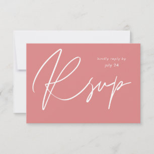Calligraphie MOD rose Dusty avec carte RSVP de rep
