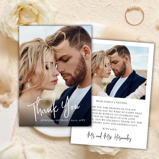 Calligraphie moderne 2 Mariage photo Carte de reme (Créateur téléchargé)