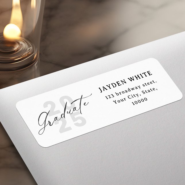 Calligraphie moderne Adresse de graduation simple (Modern Calligraphy Simple Graduation Address Label)