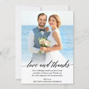 Calligraphie moderne amour et merci photo Mariage