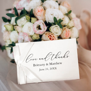 Calligraphie moderne amour Merci Mariage Note