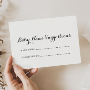 Calligraphie moderne Baby Name Suggestions Card
