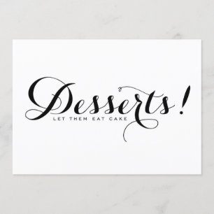 Calligraphie moderne   Carte de mariage dessert