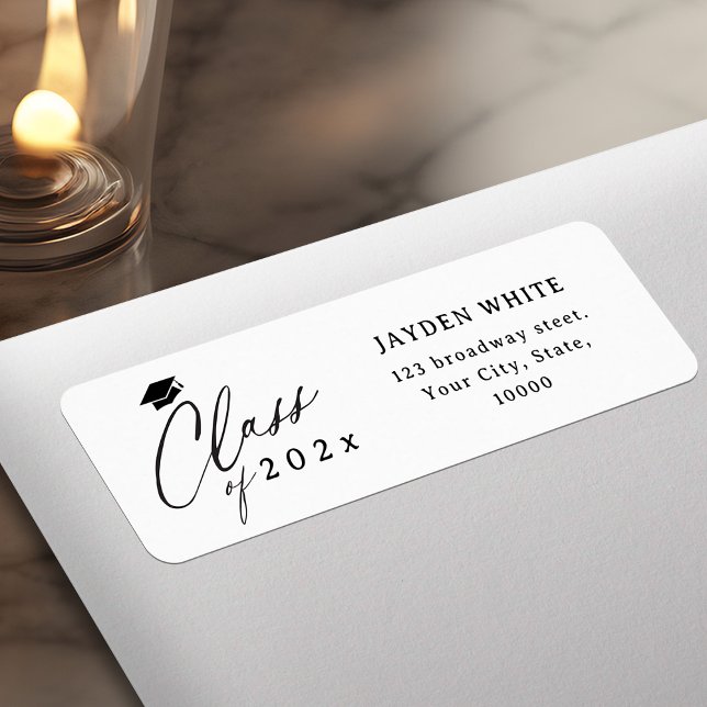 Calligraphie moderne Classe de diplôme Adresse (Modern Calligraphy Class of Graduation Address Label)