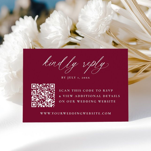 Calligraphie Moderne Code QR Mariage Réponse Bourg (Créateur téléchargé)