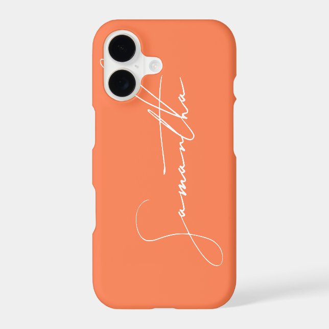 Calligraphie moderne de signature simple corail (Verso)