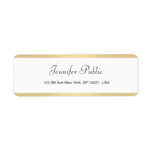 Calligraphie moderne Gold White Élégant Minimali