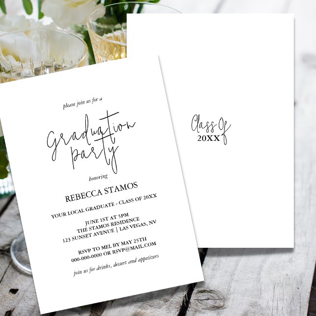 Calligraphie moderne Graduation Party Invitation (Créateur téléchargé)