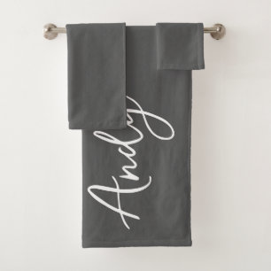 Calligraphie moderne gris foncé Nom personnalisé