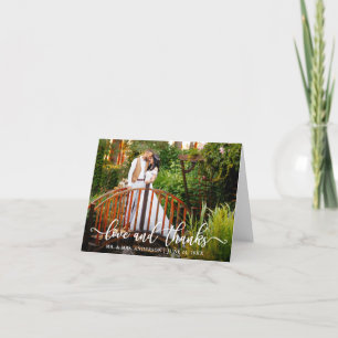 Calligraphie moderne Mariage Amour et Merci Note