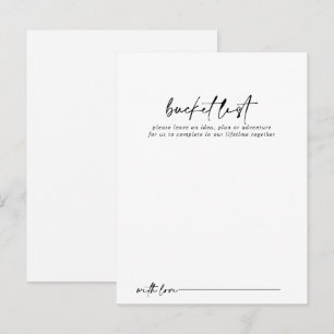 Calligraphie Moderne Mariage Bucket List Cartes