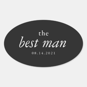 Calligraphie moderne Meilleur Mariage Oval Sticker