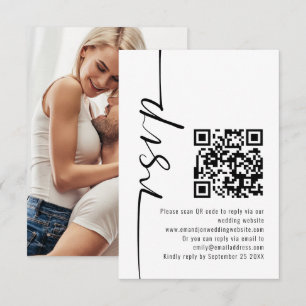 Calligraphie moderne Photo QR Code Mariage RSVP