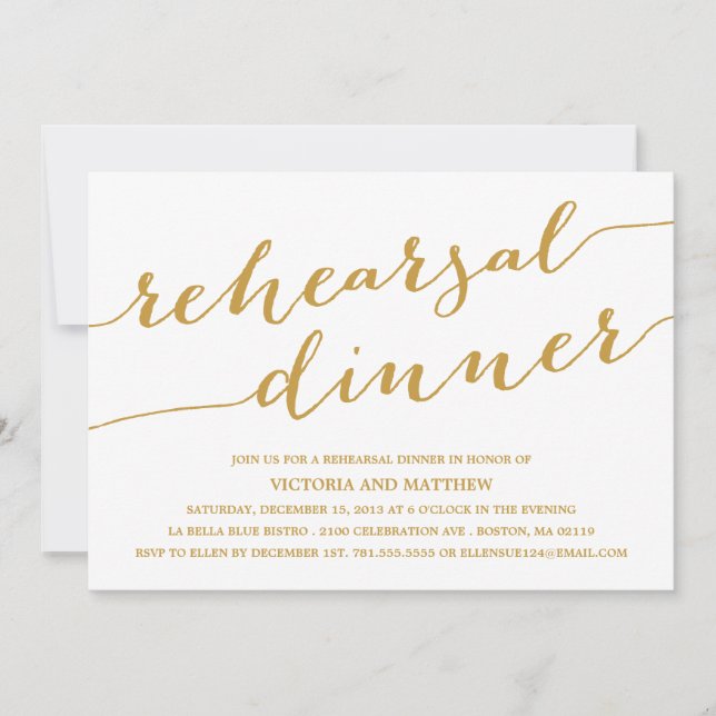 CALLIGRAPHIE MODERNE | RÉPÉTITION DÎNER INVITATION (Devant)
