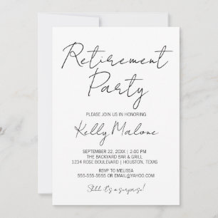 Calligraphie moderne Retraite Partie Invitation