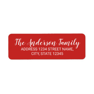 Calligraphie moderne rouge et blanc Nom de famille
