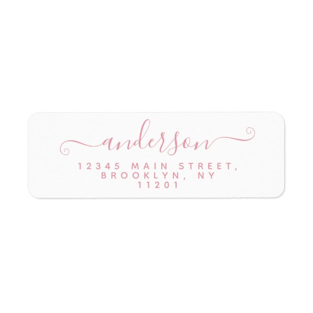 Calligraphie moderne Script Blush Pink Nom (Devant)