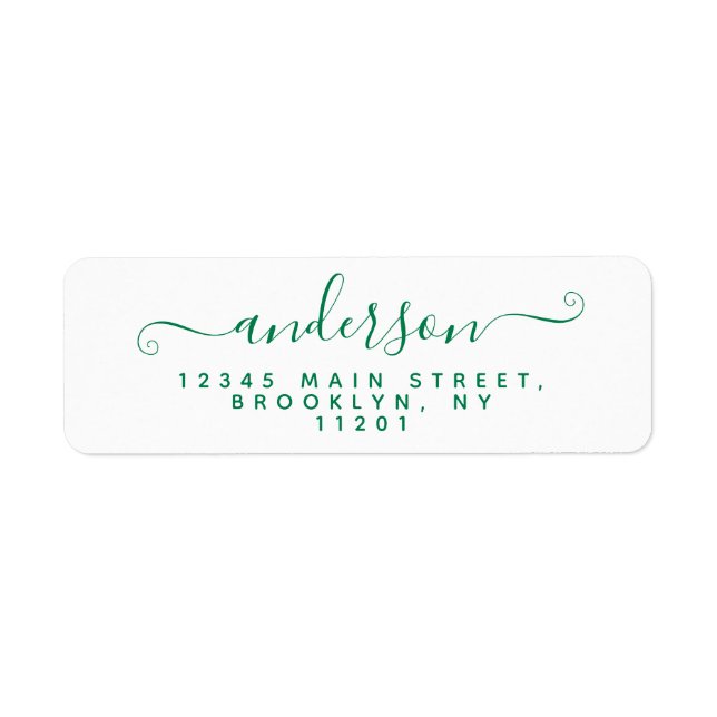 Calligraphie moderne Script Classic Green Nom (Devant)