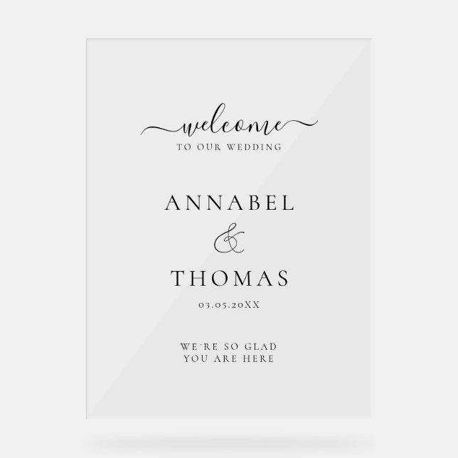 Calligraphie moderne simple Mariage "Bienvenue" (Recto)