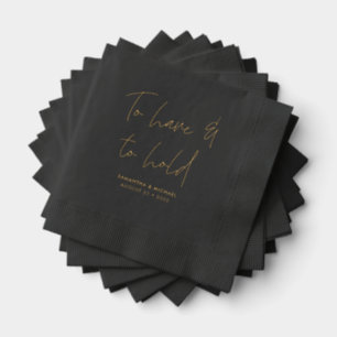 Calligraphie moderne Vows Mariage Black Gold