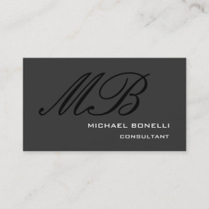 Calligraphie Monogramme gris noir Carte de visite