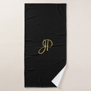 Calligraphie Monogramme initial Black Gold Modèle