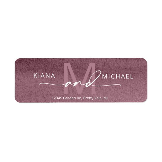 Calligraphie Monogramme Mariage Mauve ID771 (Devant)