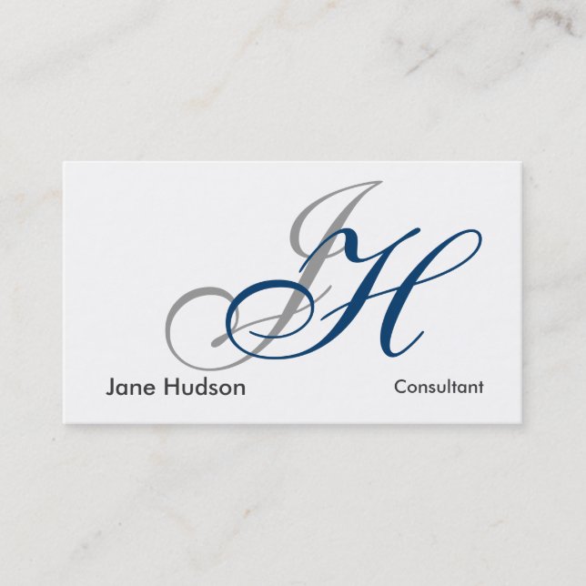 Calligraphie Monogramme Simple Carte de visite sim (Devant)