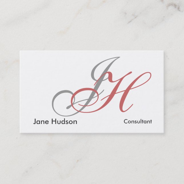 Calligraphie Monogramme Simple Carte de visite sim (Devant)