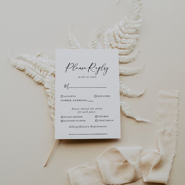 Calligraphie noir blanc Mariage Menu Choix Répondr (Créateur téléchargé)