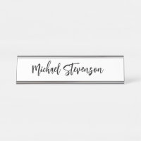 Calligraphie Noir Blanc Personnalisé Plaque Modern