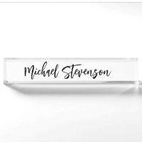 Calligraphie Noir Blanc Personnalisé Plaque Modern
