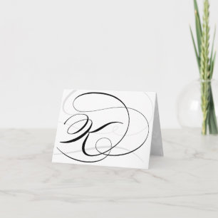 Calligraphie noir et blanc Cartes de monogramme K
